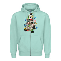 Seafoam christmas cow gnome Zipper Hoodie - CowGirlArtShop