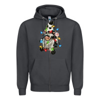 Smoke christmas cow gnome Zipper Hoodie - CowGirlArtShop
