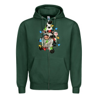 Sports Green christmas cow gnome Zipper Hoodie - CowGirlArtShop