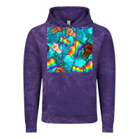 Cloud Purple Pride lgbtq hands with flag seamless pattern Vintage Hoodie - BundleAndBundleShop
