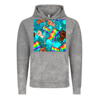 Cloud Rock Pride lgbtq hands with flag seamless pattern Vintage Hoodie - BundleAndBundleShop