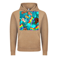 Vintage Coffee Pride lgbtq hands with flag seamless pattern Vintage Hoodie - BundleAndBundleShop
