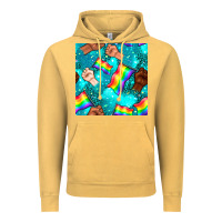 Vintage Mustard Pride lgbtq hands with flag seamless pattern Vintage Hoodie - BundleAndBundleShop
