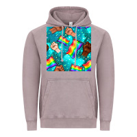 Vintage Zinc Pride lgbtq hands with flag seamless pattern Vintage Hoodie - BundleAndBundleShop