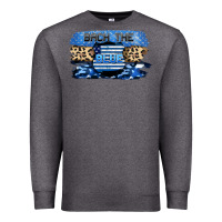 Charcoal Heather Back the blue Premium Sweatshirt - FaDigitalArtStudio