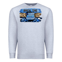 Heather Grey Back the blue Premium Sweatshirt - FaDigitalArtStudio