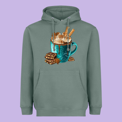 Chocolate And Coffee Heavyweight Hoodie Designed By Fadigitalartstudio