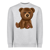 Heather Grey bear Heavyweight Sweatshirt - texasbilliewilder
