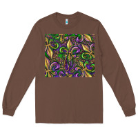 Chestnut mardi gras fleur de lis Long Sleeve Tee - RanaPortraitStore
