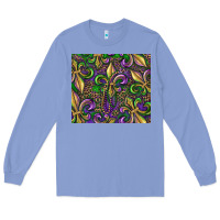 Colony Blue mardi gras fleur de lis Long Sleeve Tee - RanaPortraitStore