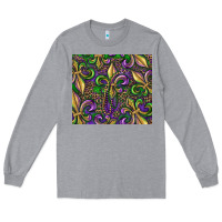 Heather Grey mardi gras fleur de lis Long Sleeve Tee - RanaPortraitStore