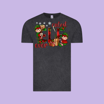 Cutest Elf Ever Christmas Vintage Tee Designed By Bundleandbundleshop