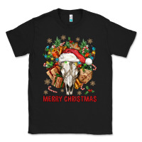 Black Merry Christmas With Bull skull Classic Tee - BundleAndBundleShop