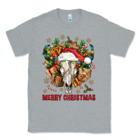 Heather Grey Merry Christmas With Bull skull Classic Tee - BundleAndBundleShop
