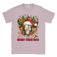 Lilac Merry Christmas With Bull skull Classic Tee - BundleAndBundleShop