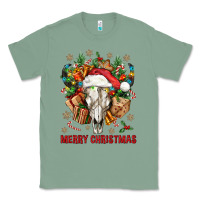 Sage Merry Christmas With Bull skull Classic Tee - BundleAndBundleShop