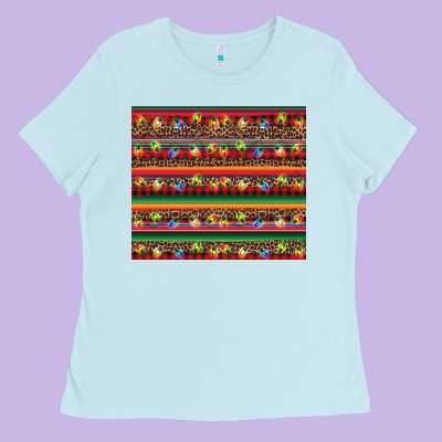 Christmas Lights Serape Ladies Tee Designed By Barkaloodesign