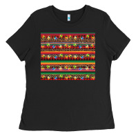 Black Christmas lights serape Ladies Tee - BarkalooDesign
