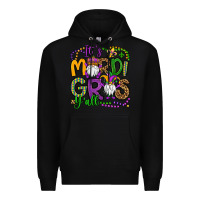 Black it's mardi gras y'all gnomes Premium Hoodie - OliviaCreatesArt