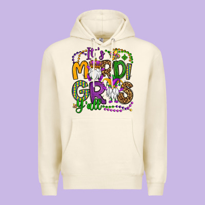 It's Mardi Gras Y'all Gnomes Premium Hoodie Designed By Oliviacreatesart