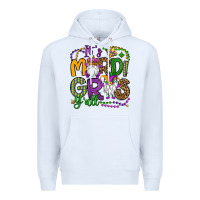 White it's mardi gras y'all gnomes Premium Hoodie - OliviaCreatesArt