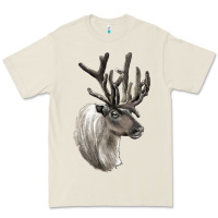 Bone Reindeer Buck Deer Head Premium Tee - LillyAllenDesigns
