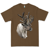 Cacao Reindeer Buck Deer Head Premium Tee - LillyAllenDesigns