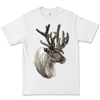 White Reindeer Buck Deer Head Premium Tee - LillyAllenDesigns