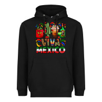 Black Viva Mexico Coffee Cups With Cactus And Tequila Heavyweight Hoodie - FaDigitalArtStudio