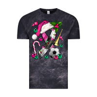 Cloud Black Pink Christmas Breast Cancer Ribbon Soccer Vintage Tee - BundleAndBundleShop