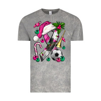 Cloud Rock Pink Christmas Breast Cancer Ribbon Soccer Vintage Tee - BundleAndBundleShop
