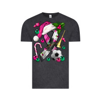 Vintage Black Pink Christmas Breast Cancer Ribbon Soccer Vintage Tee - BundleAndBundleShop