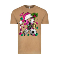 Vintage Camel Pink Christmas Breast Cancer Ribbon Soccer Vintage Tee - BundleAndBundleShop