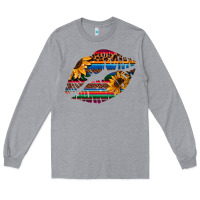 Heather Grey Aztec Sunflower Lips Long Sleeve Tee - Bettercallsaul