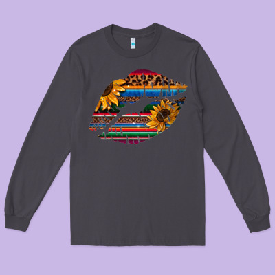 Aztec Sunflower Lips Long Sleeve Tee Designed By Bettercallsaul