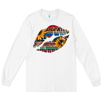 White Aztec Sunflower Lips Long Sleeve Tee - Bettercallsaul