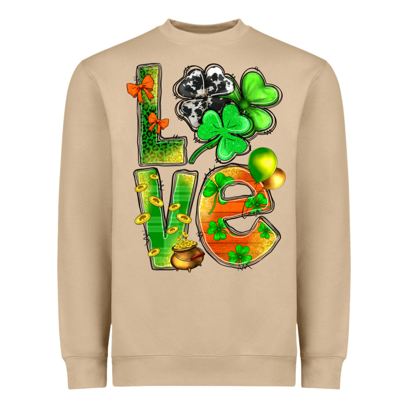 St.patrick Love With Clover Heavyweight Sweatshirt by NancyCooperArtShop | Teevron
