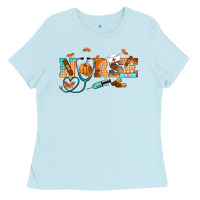 Baby Blue fall nurse Ladies Tee - RanaPortraitStore
