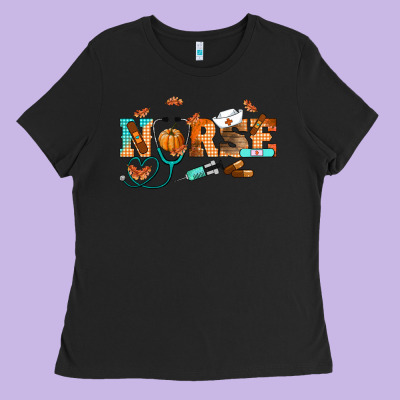 Fall Nurse Ladies Tee Designed By Ranaportraitstore