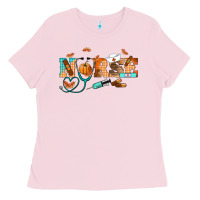 Bubblegum Pink fall nurse Ladies Tee - RanaPortraitStore