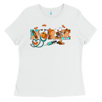 White fall nurse Ladies Tee - RanaPortraitStore