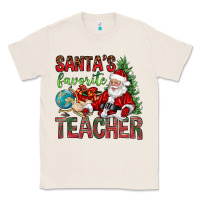 Natural Santa's Favorite Teacher Classic Tee - BundleAndBundleShop