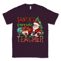 Plum Santa's Favorite Teacher Classic Tee - BundleAndBundleShop