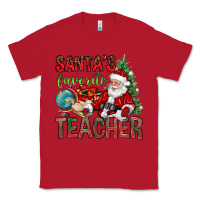 Red Santa's Favorite Teacher Classic Tee - BundleAndBundleShop