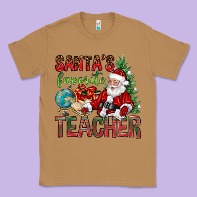 Santa's Favorite Teacher Classic Tee Designed By Bundleandbundleshop