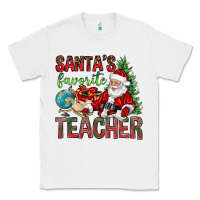 White Santa's Favorite Teacher Classic Tee - BundleAndBundleShop
