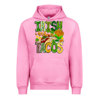 Fuchsia Pink Irish i Had Tacos Urban Hoodie - CowhideDigitalArt