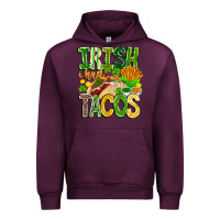 Mauve Wine Irish i Had Tacos Urban Hoodie - CowhideDigitalArt