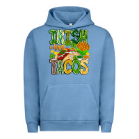 Pigment Pebble Blue Irish i Had Tacos Urban Hoodie - CowhideDigitalArt