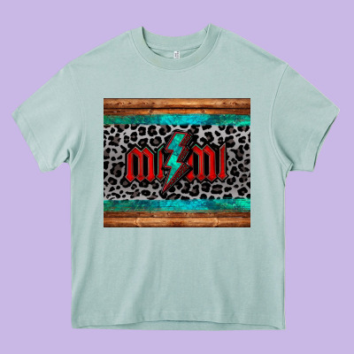 Leopard Lightning Bolt Mimi Mother's Day Heavy Core Tee Designed By Jasminsmagicworld